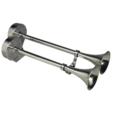 SCHMITT & ONGARO MARINE Ongaro Deluxe All-Stainless Dual Trumpet Horn - 12V 10028